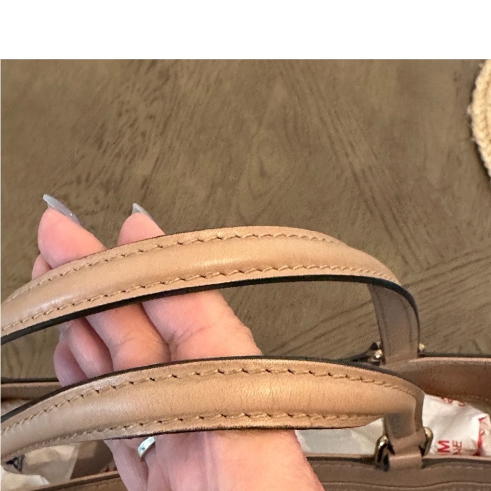 Gucci GG Canvas Tote Bag Tan Leather Trim Small/Medium Classic Monogram - Picture 2 of 9